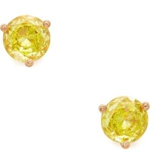 Kate Spade rise & shine yellow mint stud earrings large 0.43”